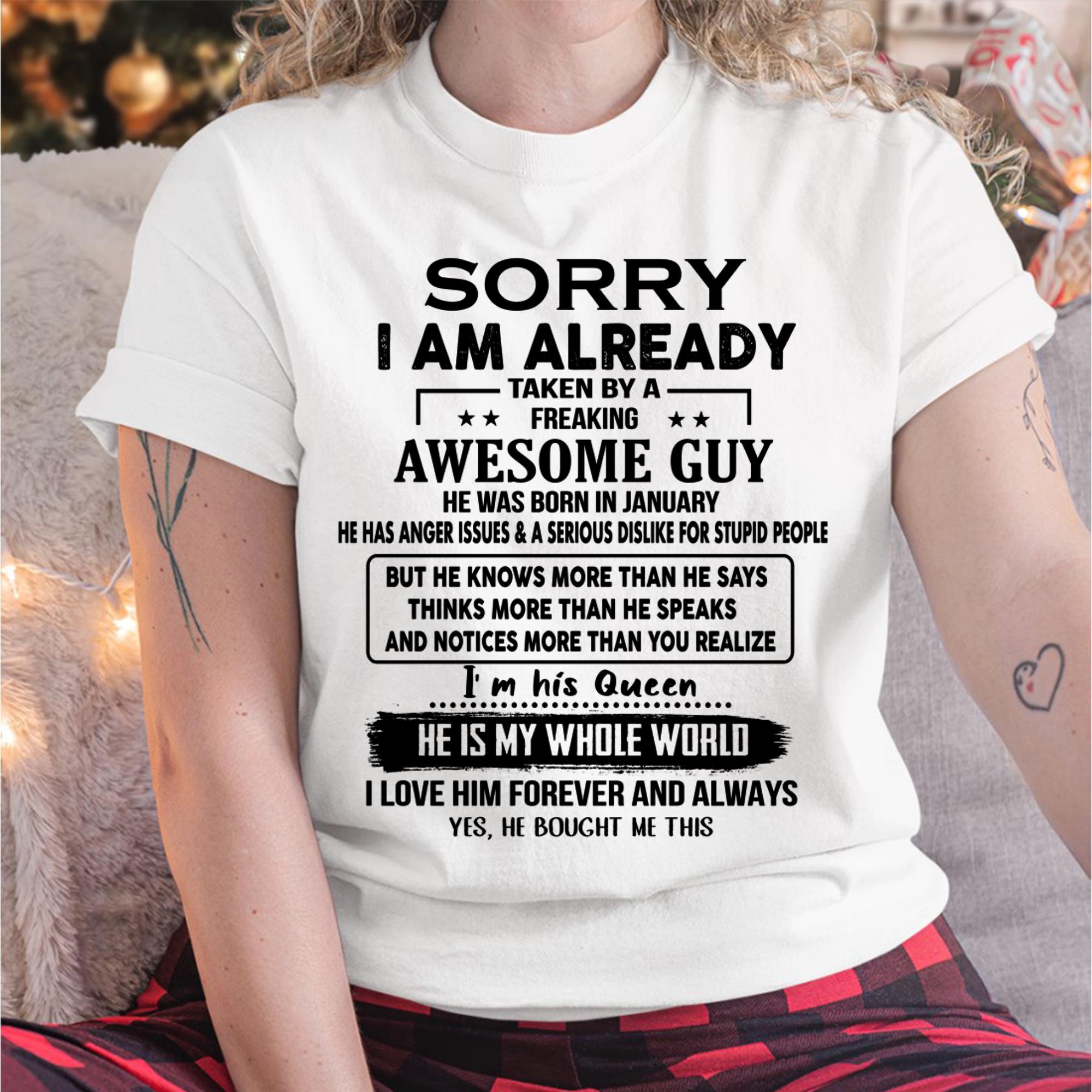January - Awesome Guy - Perfect gift for your girlfriend or wife From Husband - NGHL01  (SKUT08-11-01)