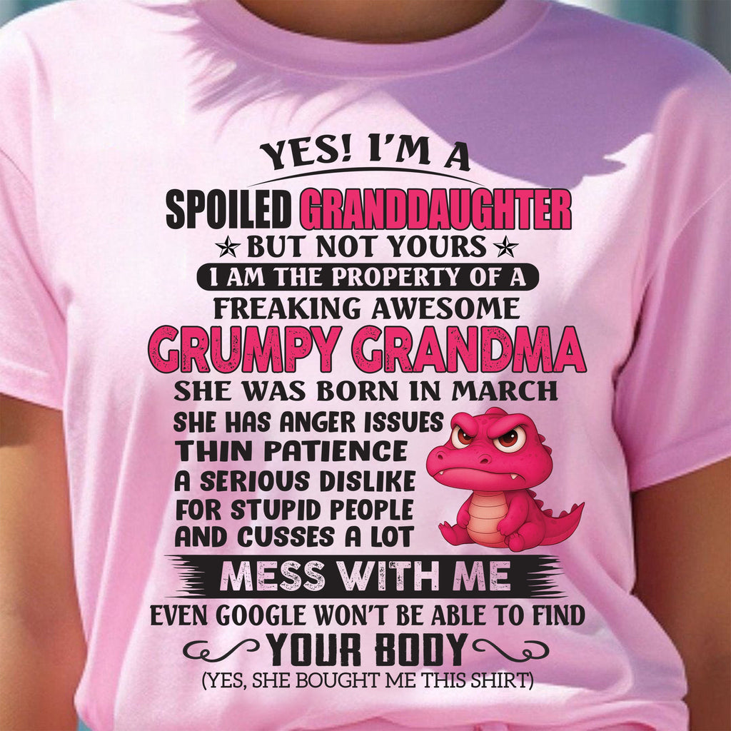MARCH - YES, I'M A SPOILED GRANDDAUGHTER - GIFT FROM GRANDMA - NGHL03 (SKU09-96-03)