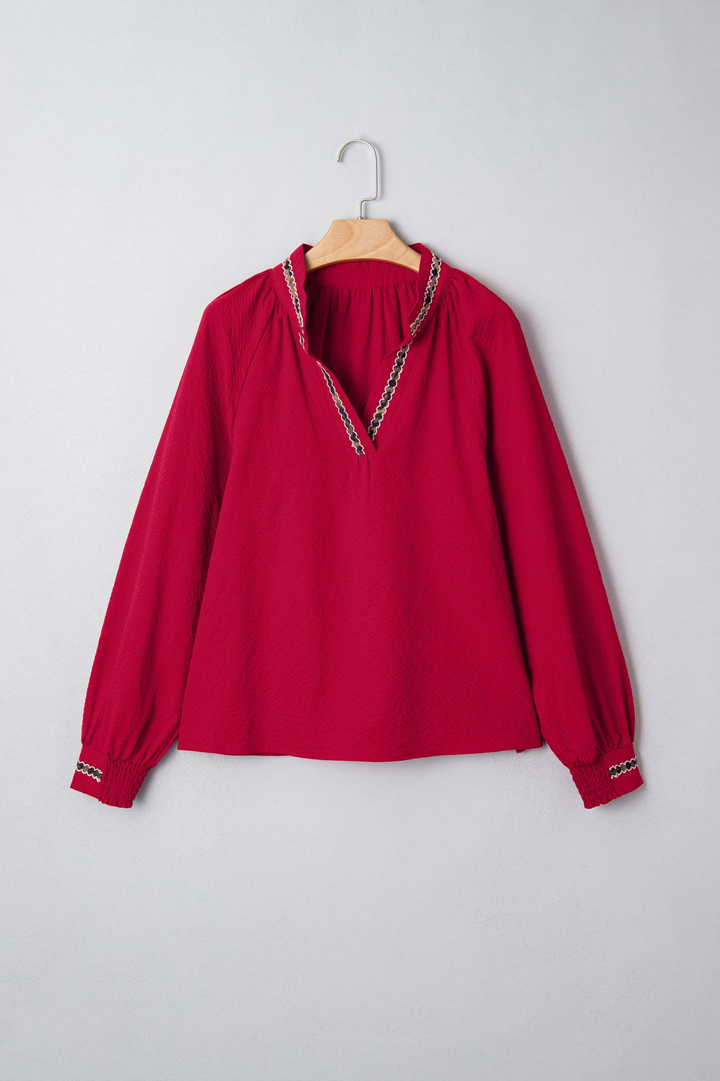 Eve Jacquard Print Textured Blouse