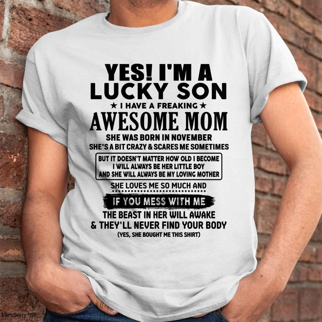 November - I am Lucky Son - Gift For Son From Mom - NGHL11 - (SKU-T1206LMS-11)