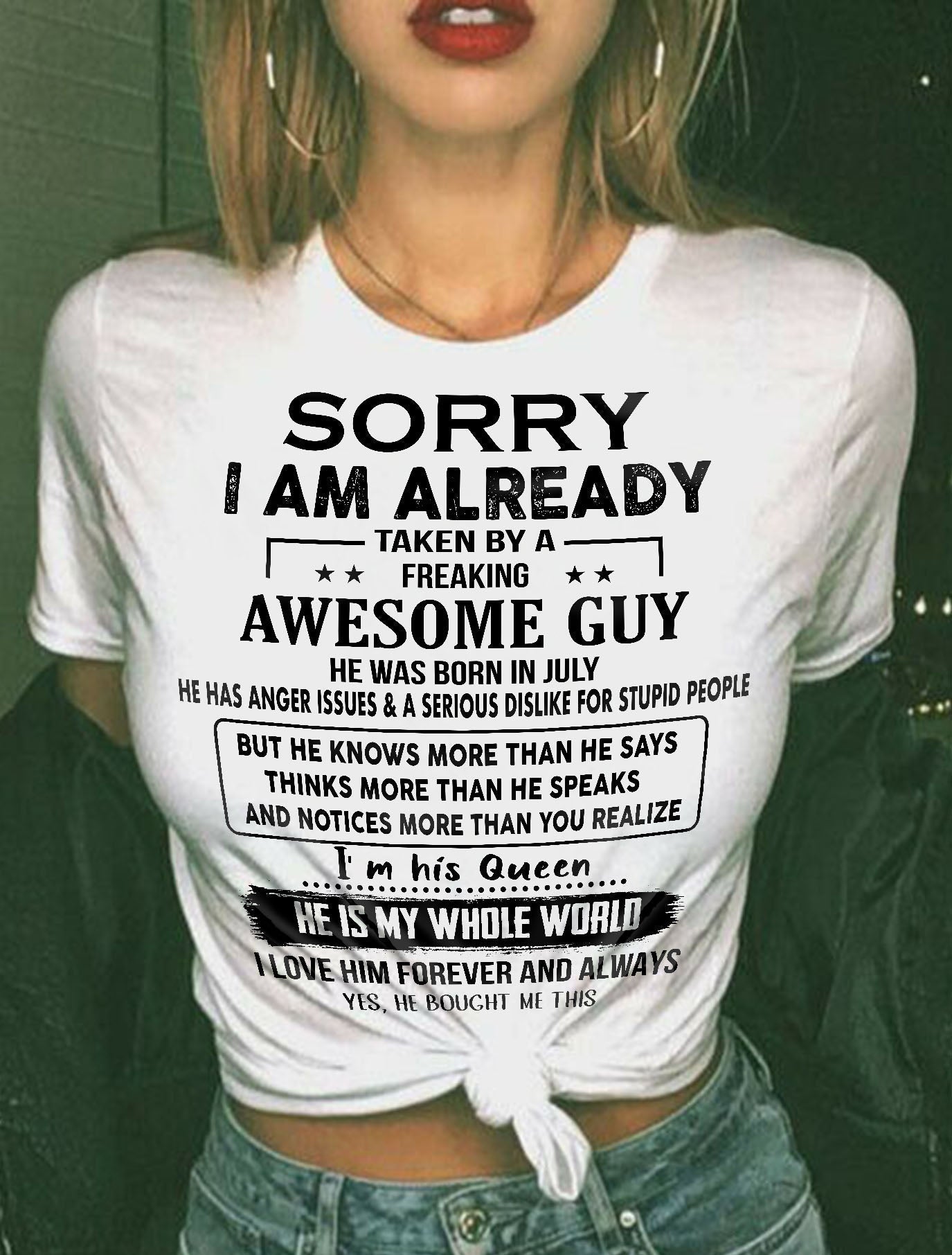 July - Awesome Boyfriend Born In July- Special gift for your Girlfriend - From Husband NGHL07 (SKUT08-11-07)