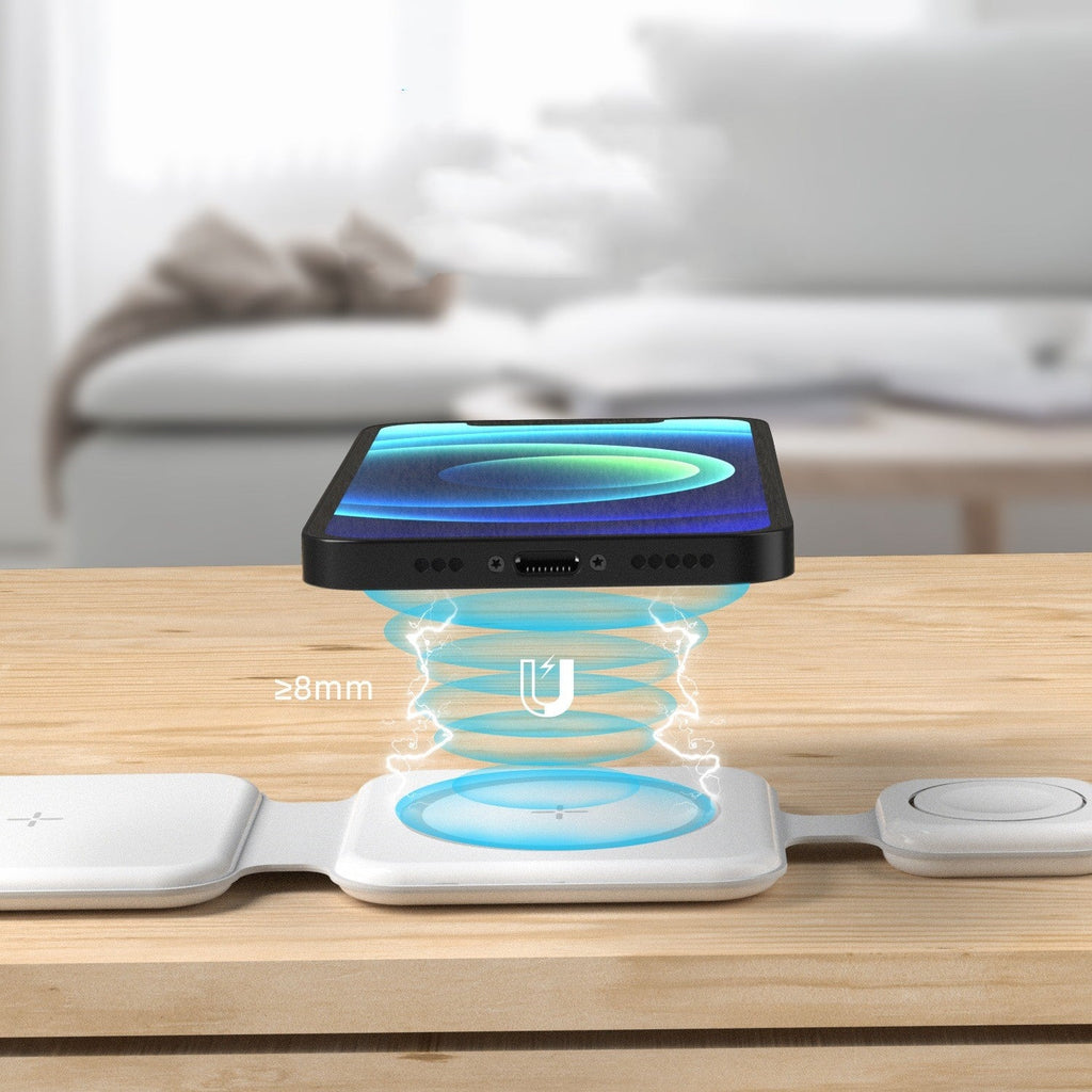 3-in-1 Magnetic Foldable Wireless Charging Station for Multi-Device Phones and Gadgets