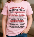 Christian Girl Shirt – Spoiled by Grandma November Edition – From Grandma to Granddaughter NGHL11 (SKU07-181-11)