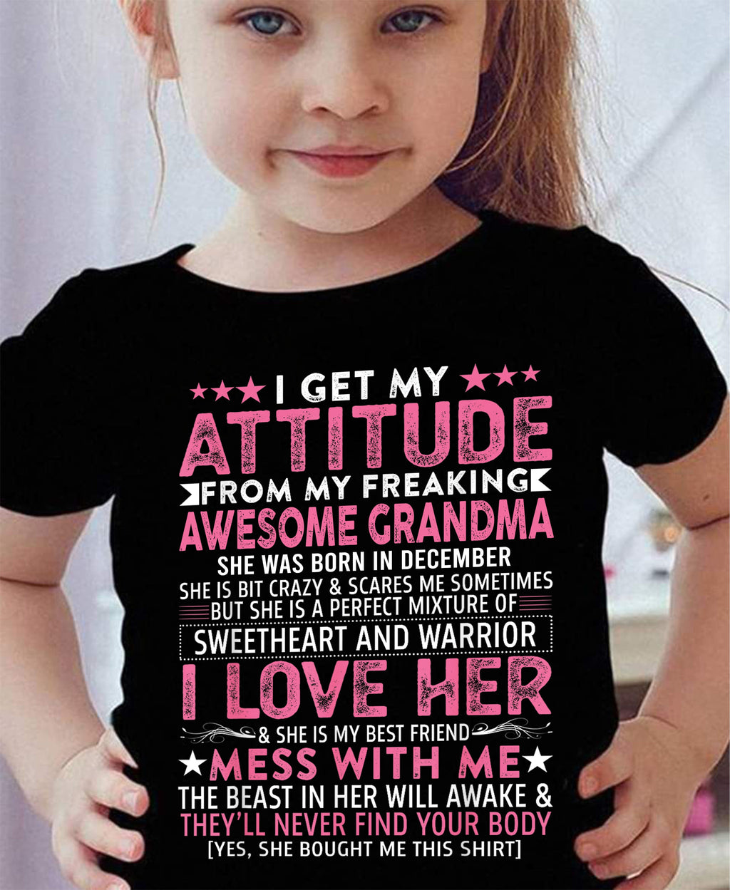 I GET MY ATTITUDE FROM MY GRANDMA DECEMBER EDITION – FROM GRANDMA TO GRANDDAUGHTER NGHL12 (SKU07-163-12)