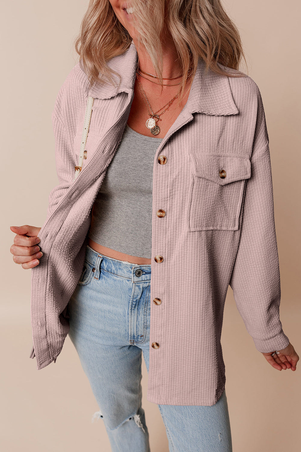 Eleanor Corduroy Flap Up Shacket