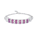 S925 Sterling Silver Purple Garnet Bracelet Women Fashion Zircon Light Luxury Jewelry