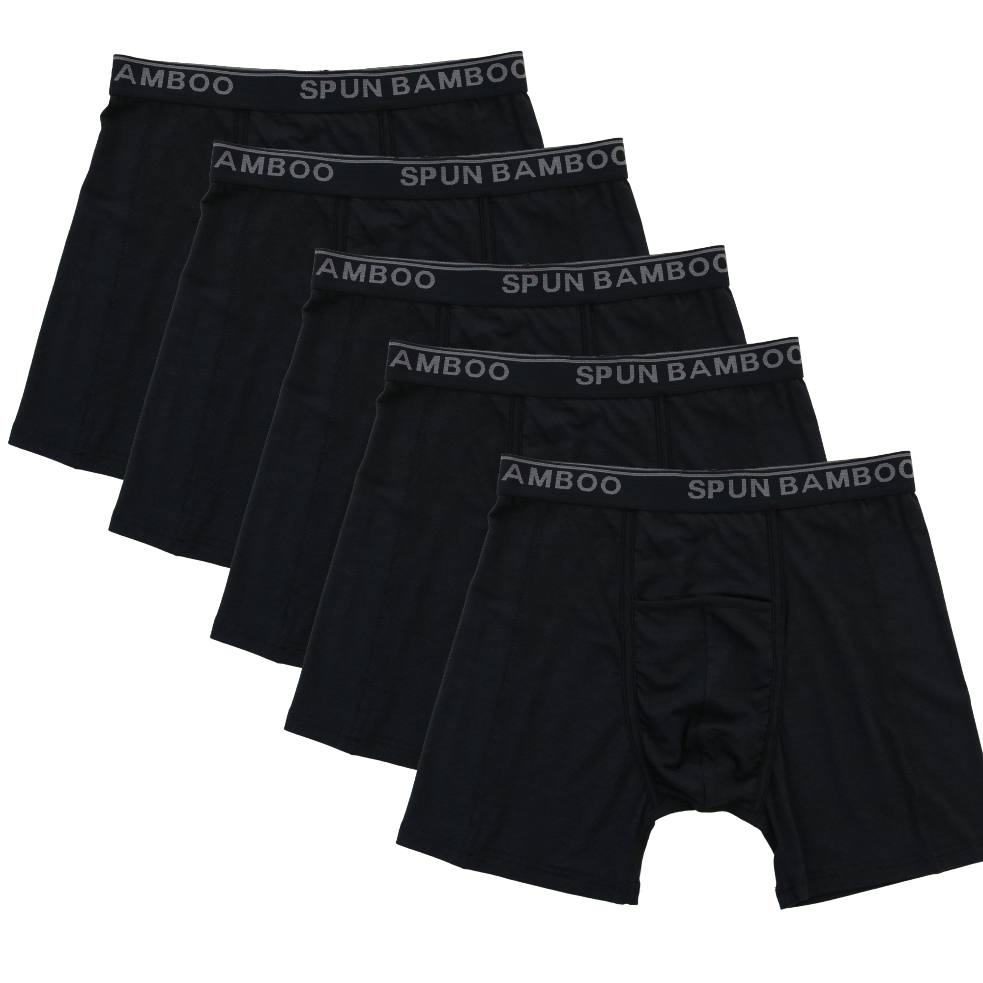 Men's Bamboo Viscose Boxer Briefs Underwear Black Color - 5-pack - Lara Luxe