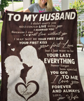 To My Husband Gift Blanket – From Wife With All My Heart