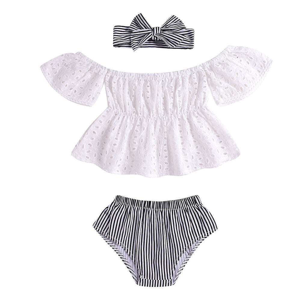 Striped triangle shorts turban