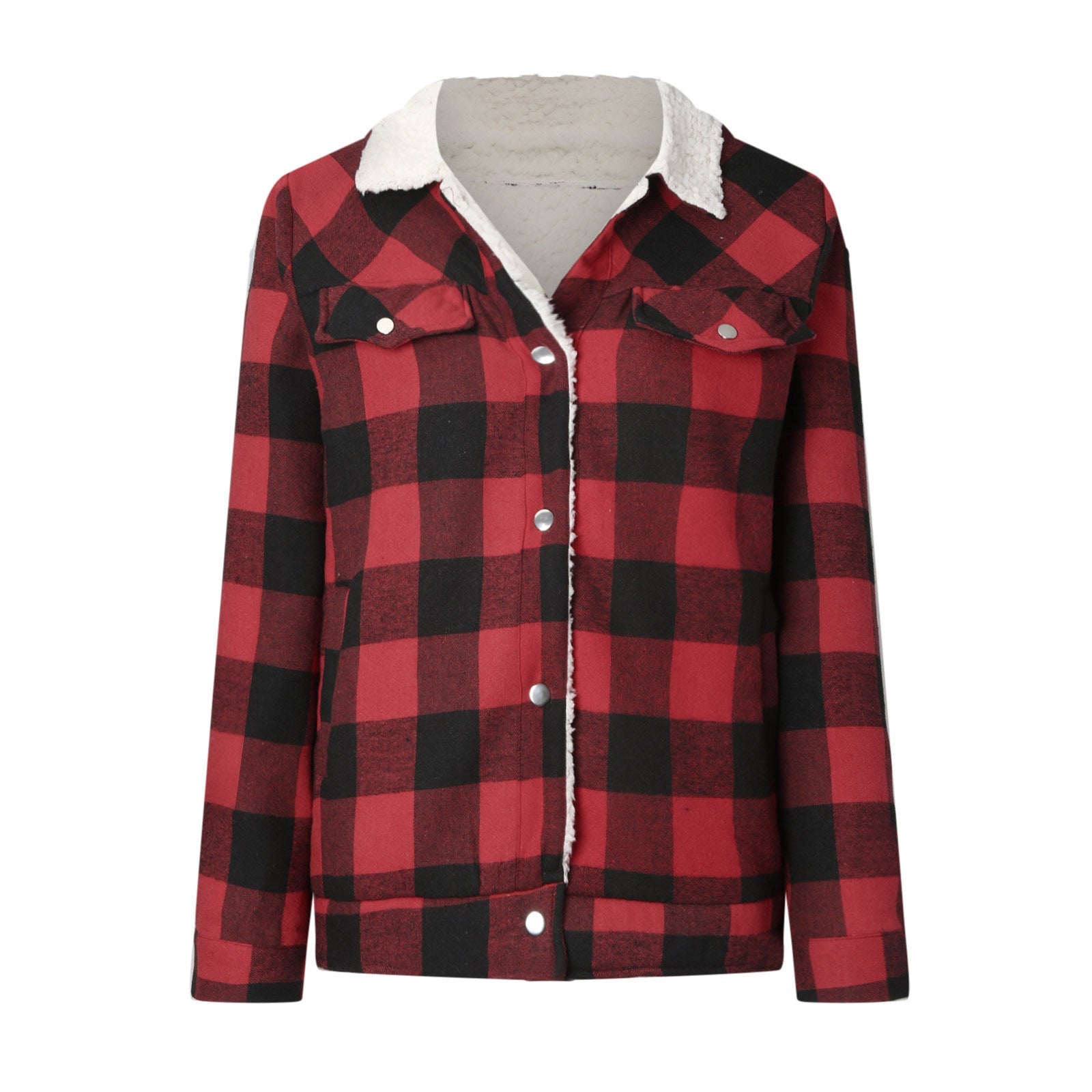 New Red plaid Winter jacket for women