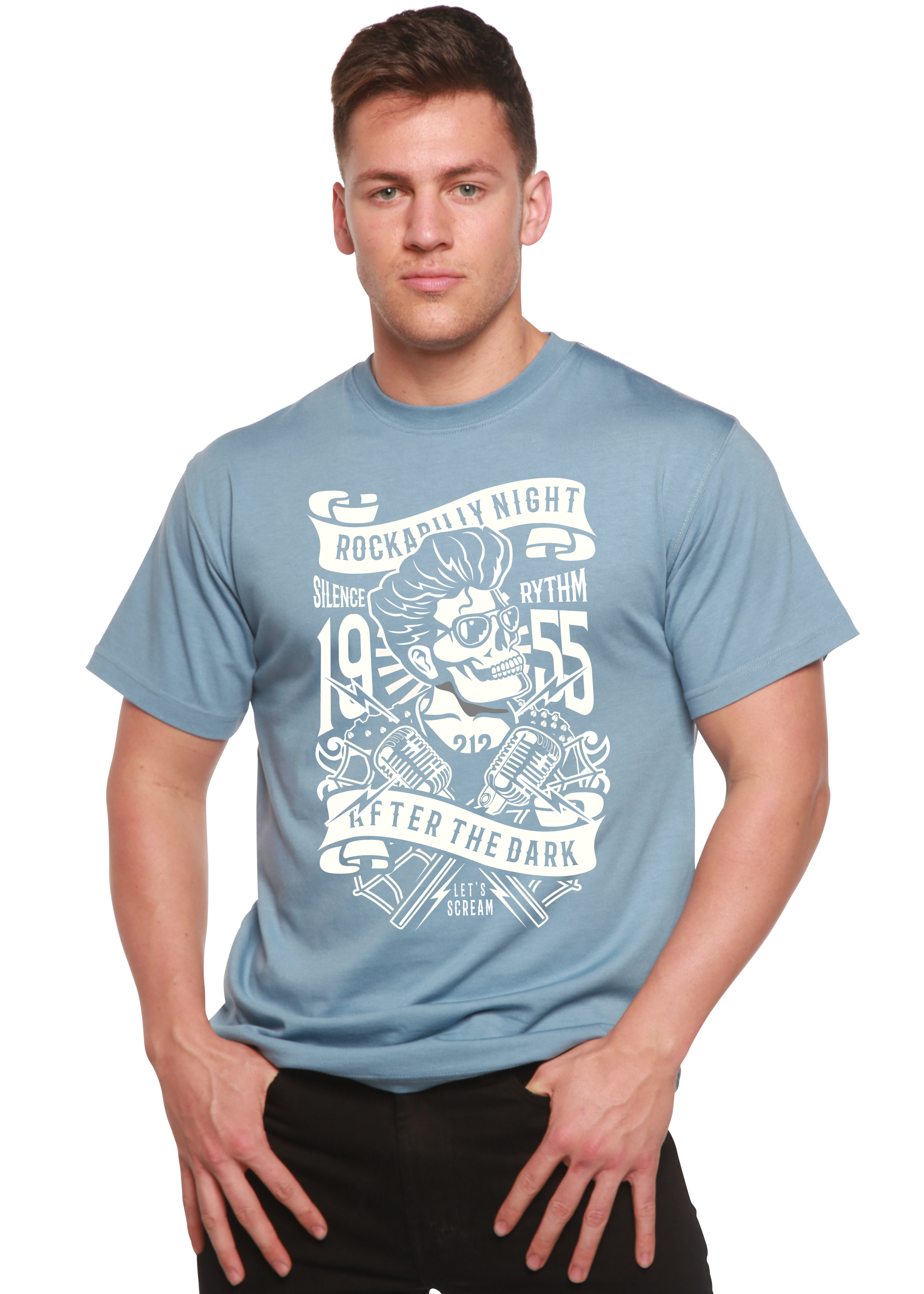 Rockabilly Night Spun Bamboo® Men's Bamboo Viscose/Organic Cotton Short Sleeve Graphic T-Shirt