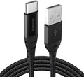 6 Ft. Overtime USB Type C Premium Braided Cable Fast Rapid Charging USB Cable Black