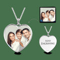 Heart Shaped Photo Engraving DIY Engraving Personalized Necklace