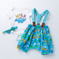 New Boy's Bag Fart Romper Overalls 3-piece Suit