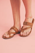 Everleigh Buckle Leathered Flat Slippers
