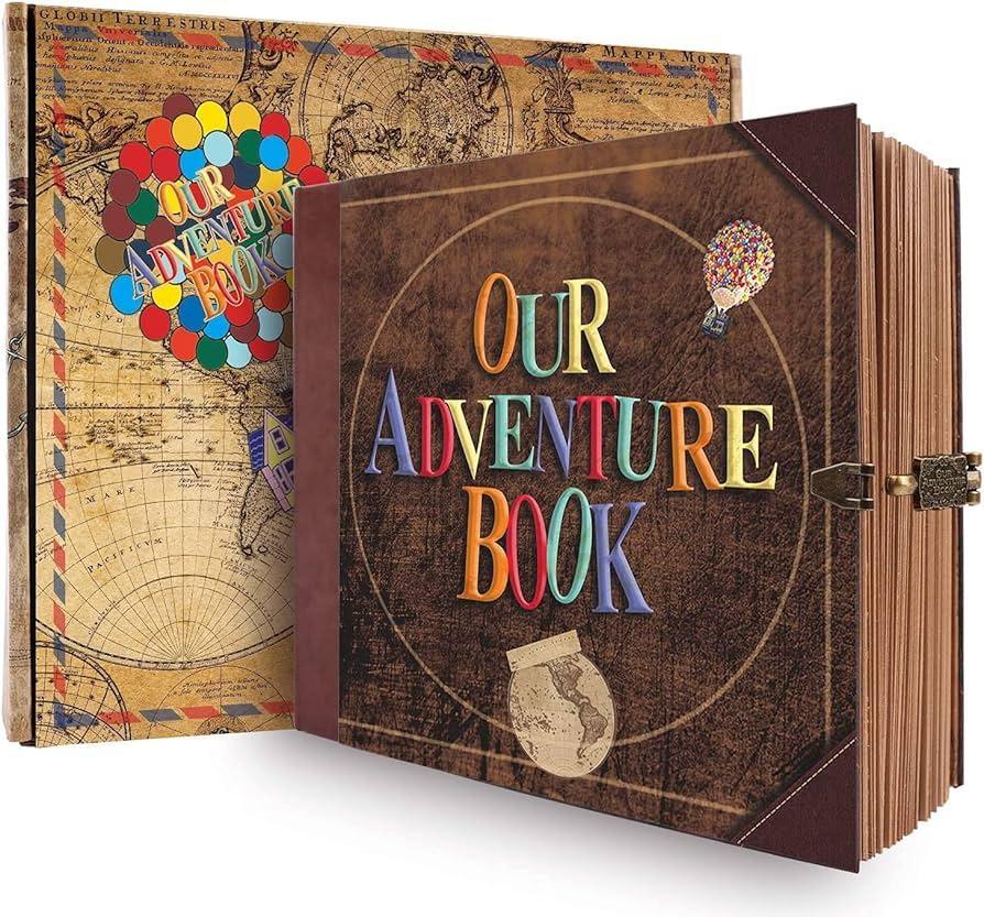 Our Adventure Book Scrapbook Album - Vintage Travel Memory Photo Journal, Wedding Anniversary, Birthday Gift
