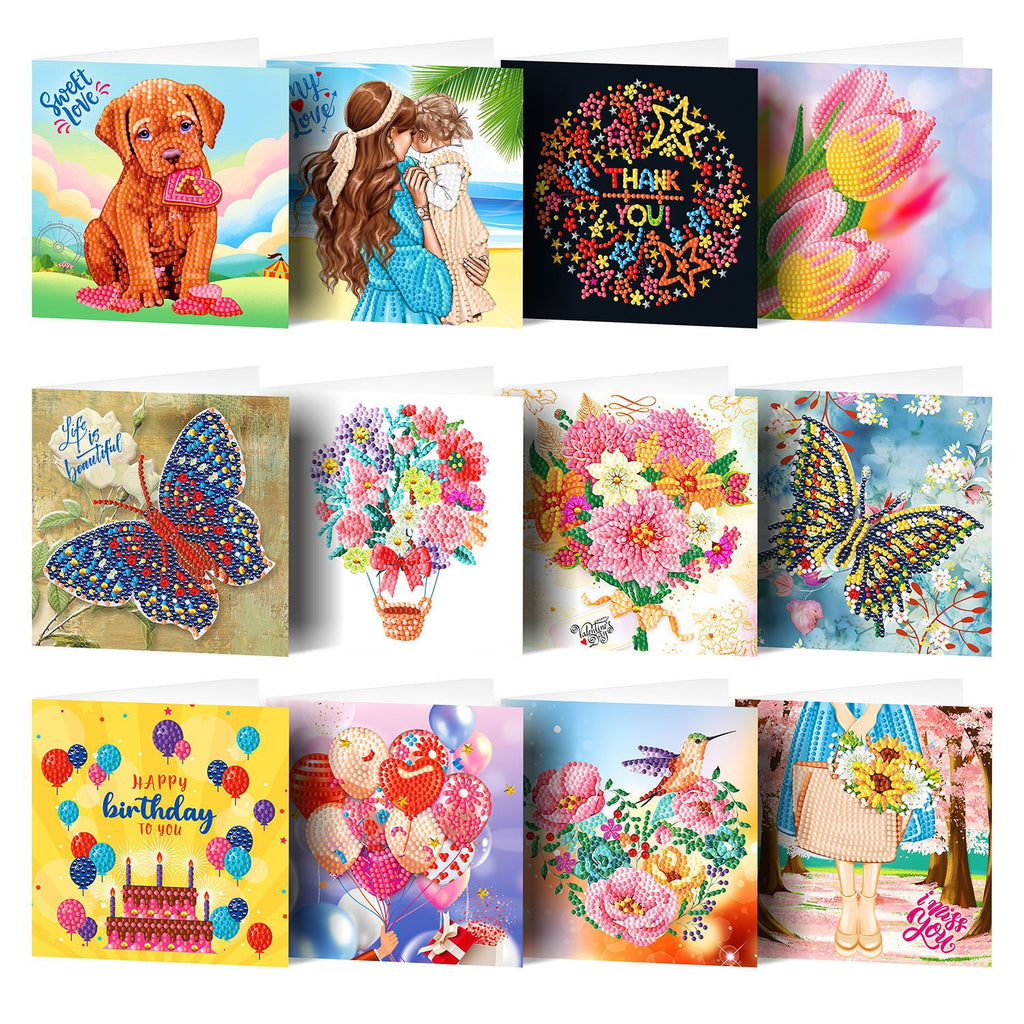 New Greeting Thank You DIY Point Diamond Blessing Card