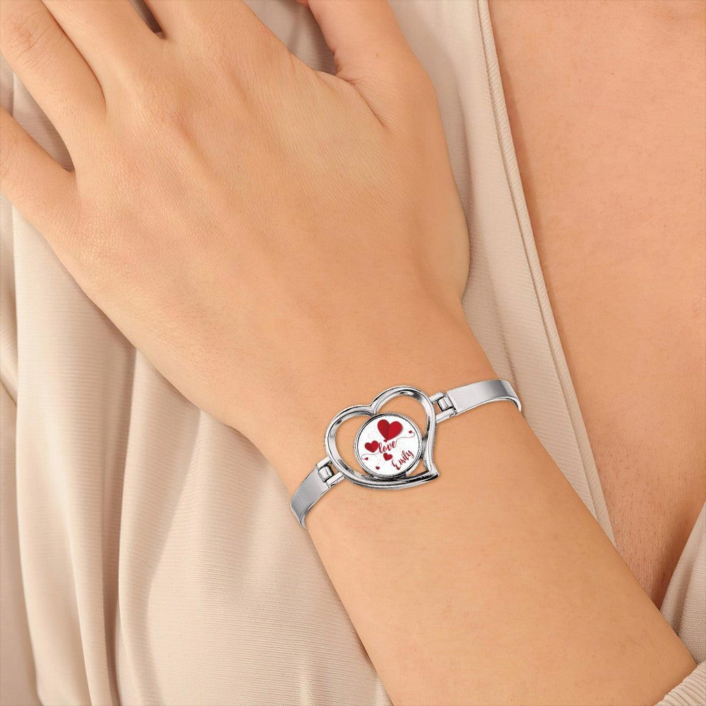 Personalised Heart Bracelet – Custom Name Love Bangle