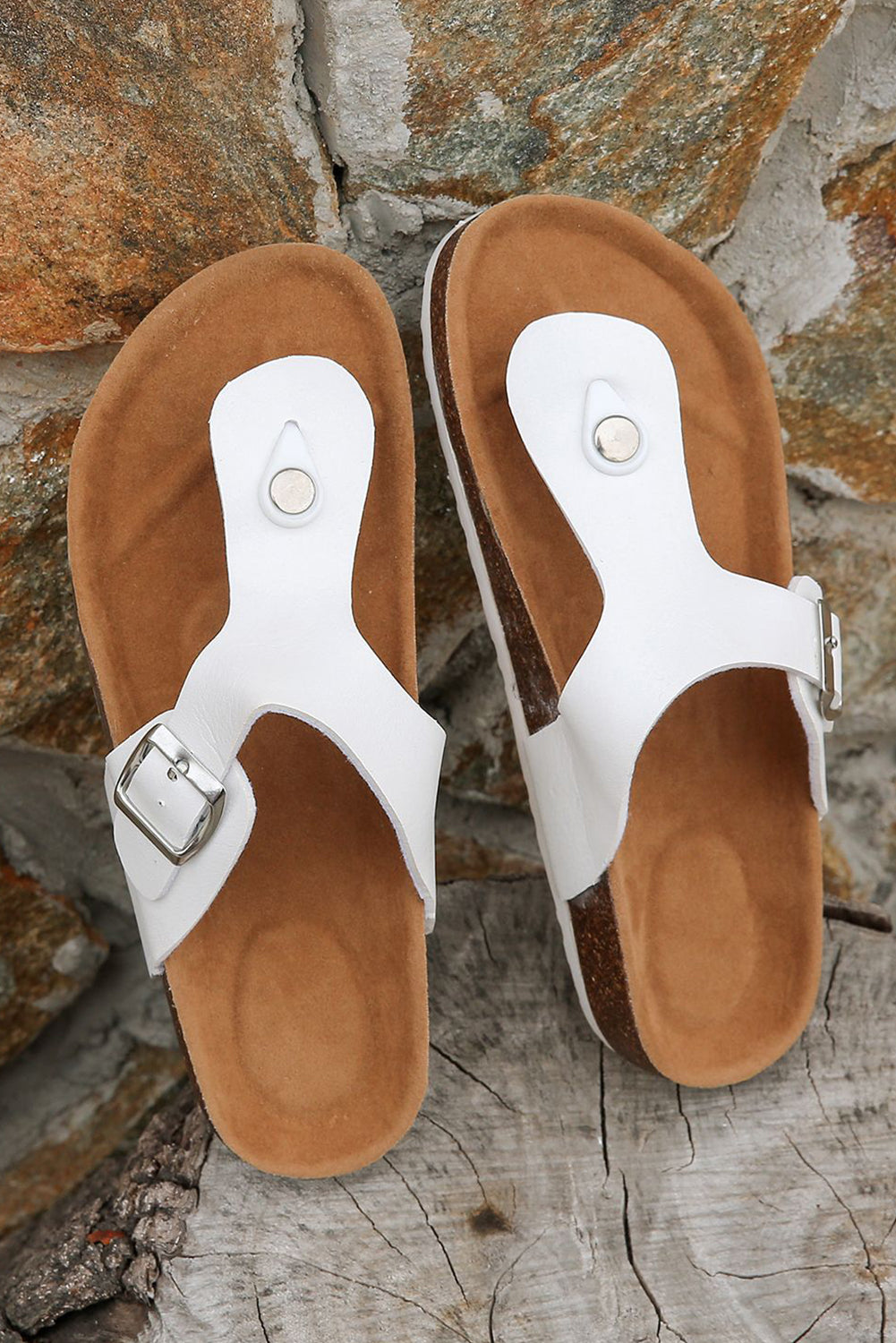 Vintage Buckle Thong Slippers