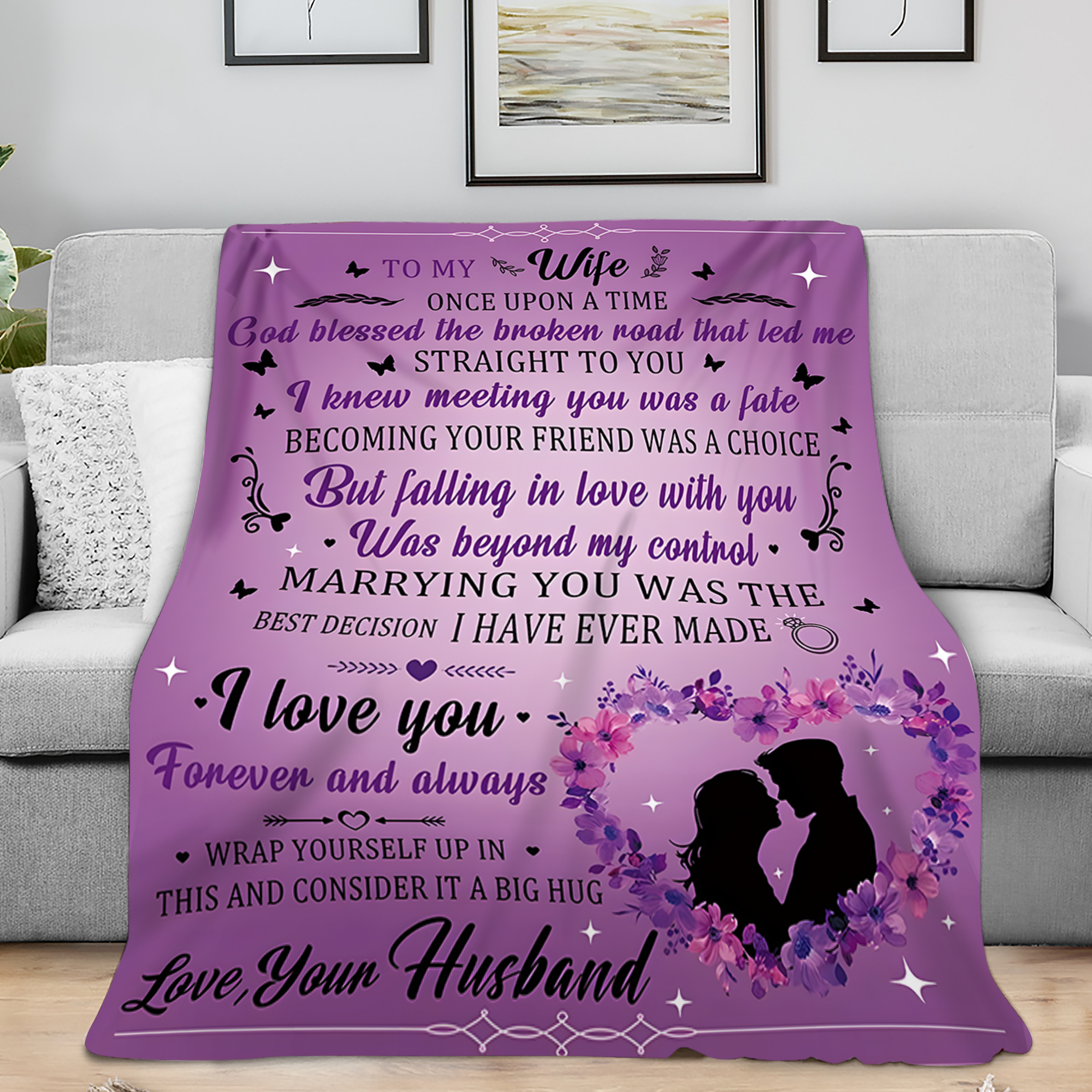 To My Wife Blanket – A Romantic Gift From Your Husband, With All My Love