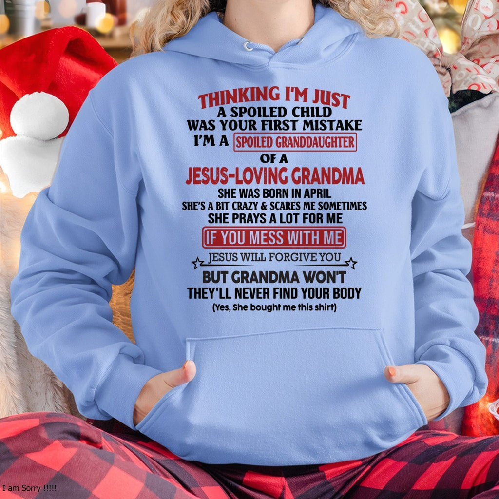 Christian Girl Shirt – Spoiled by Grandma April Edition – From Grandma to Granddaughter NGHL04 (SKU07-181-04)