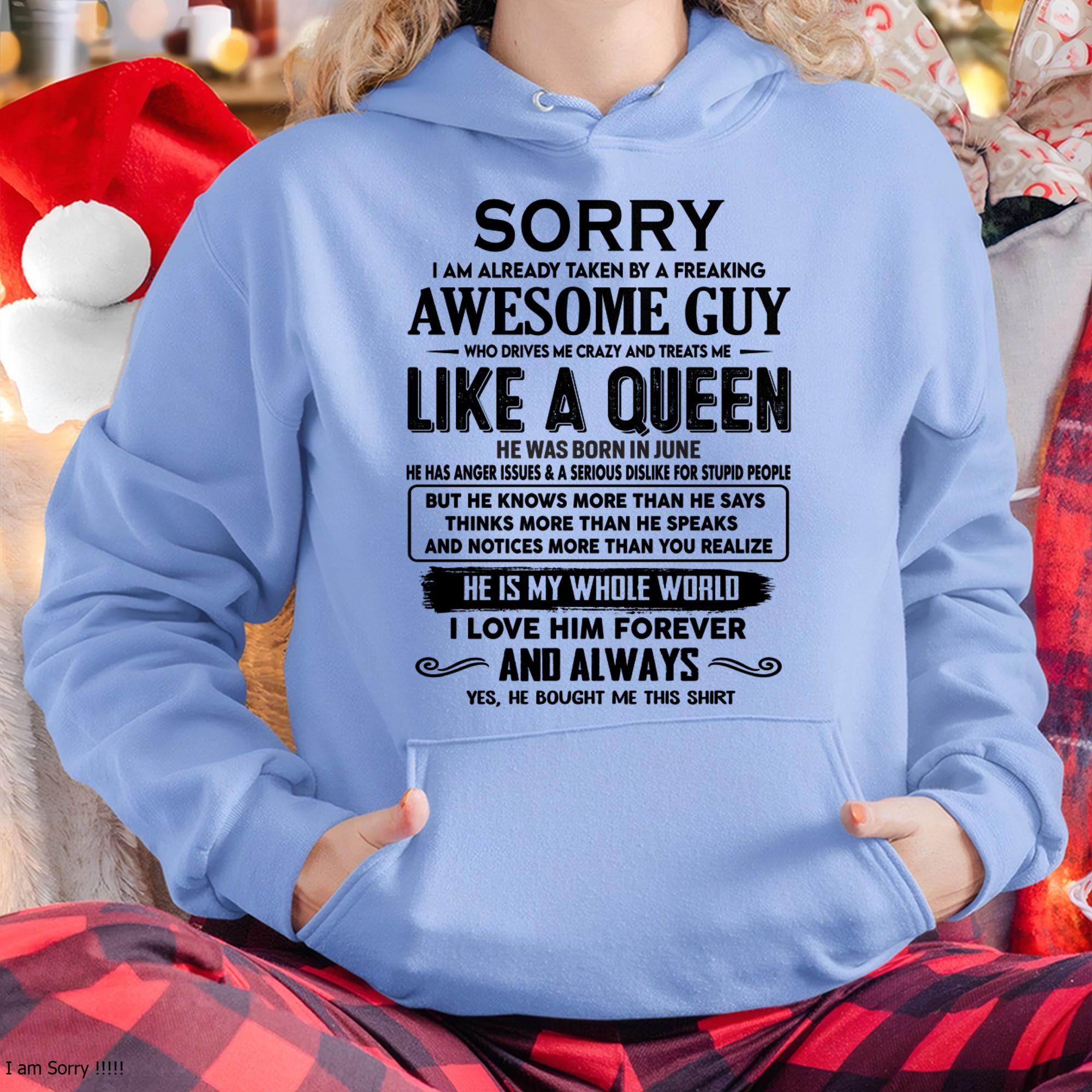 June - Sorry I am already taken by a freaking awesome guy - Gift for Wife From Husband - NGHL06 (SKU-SRG-06)
