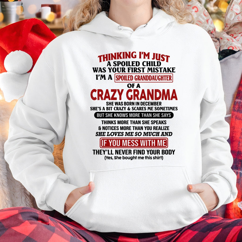 DECEMBER - I'M A SPOILED GRANDDAUGHTER OF A CRAZY GRANDMA - From Grandma - NTTD12 (SKU-GMD1-NTT12)