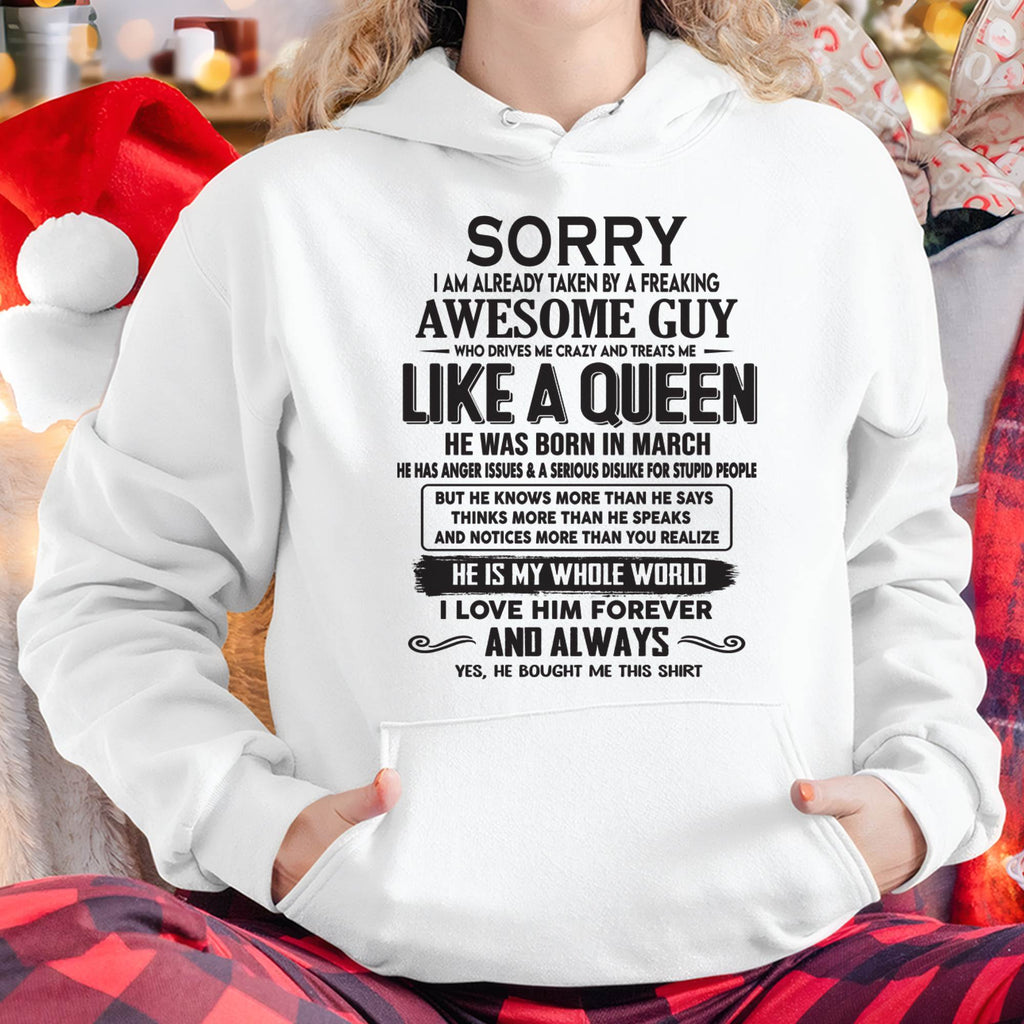 March - Sorry I am already taken by a freaking awesome guy - Gift for Wife From Husband - NGHL03 (SKU08-25-03)