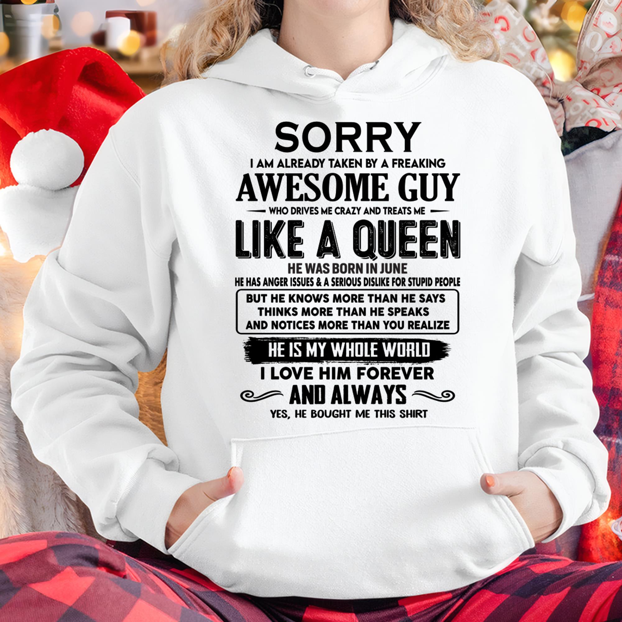 June - Sorry I am already taken by a freaking awesome guy - Gift for Wife From Husband - NGHL06 (SKU-SRG-06)