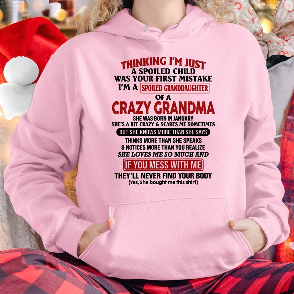 JANUARY - I'M A SPOILED GRANDDAUGHTER OF A CRAZY GRANDMA - From Grandma - NGHL01 (SKU-GMD1-NTT01)