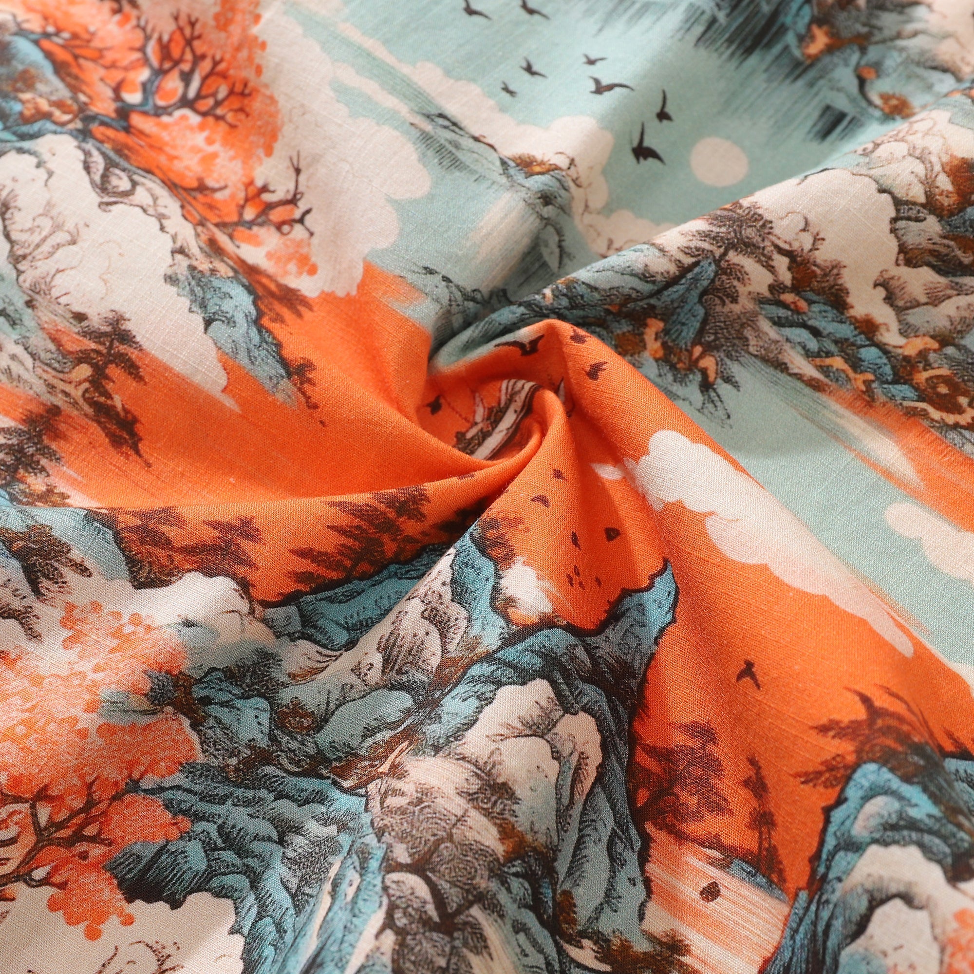 Hawaiian Shirt For Men 1950s Vintage Nature's Majesty Shirt Camp Collar 100% Cotton