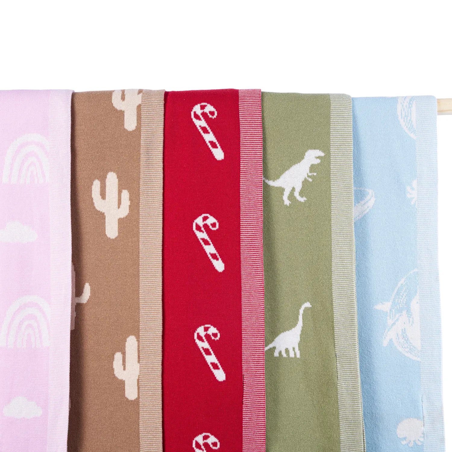 Dinosaur Jacquard Knit Baby Blanket
