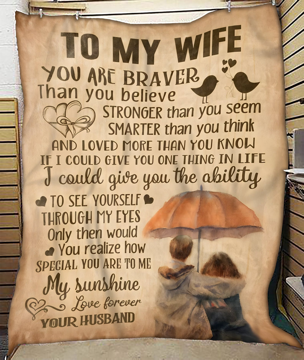 To My Wife Gift Blanket – Wrapped With Love From Your Husband (SKU26B-01153)