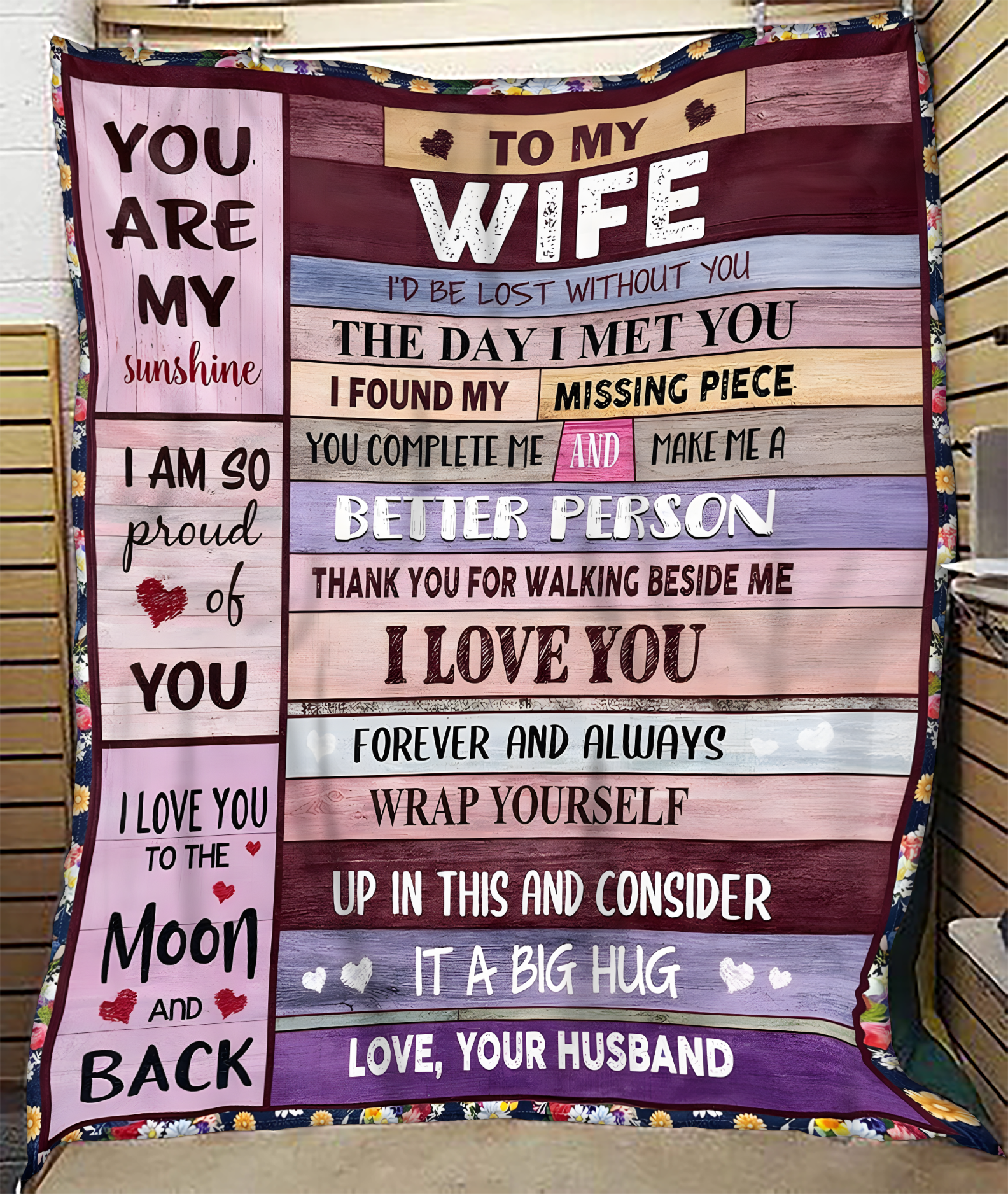 To My Wife Gift Blanket – From Husband With Forever Love