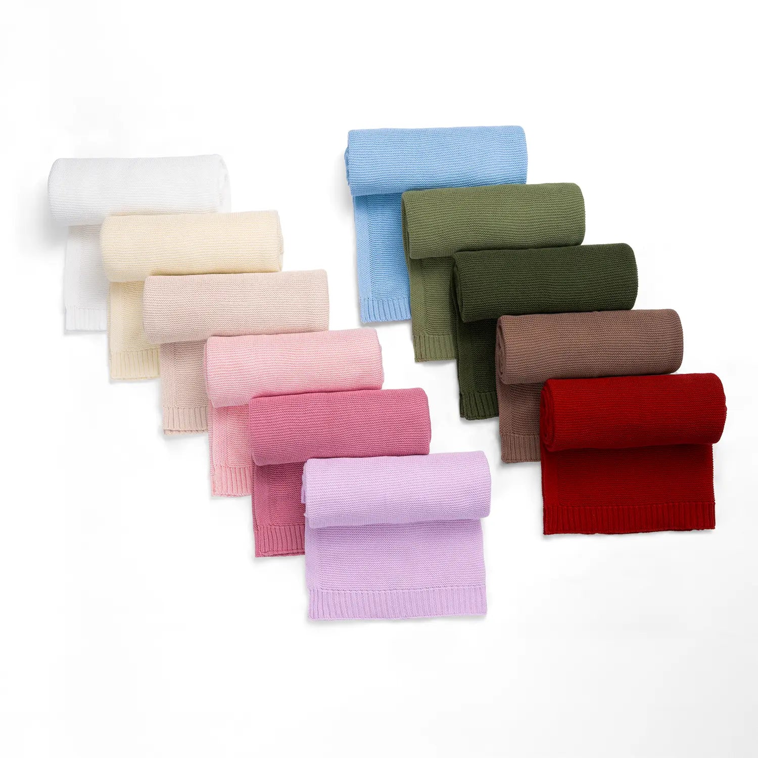 Classic Knit Cotton Baby Blanket in Pink