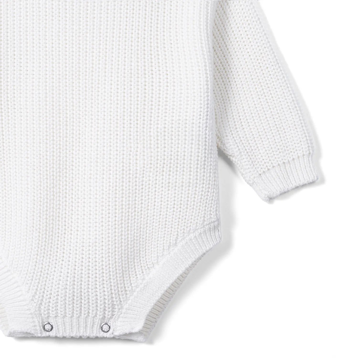 Classic Chunky Knit Baby Romper in White