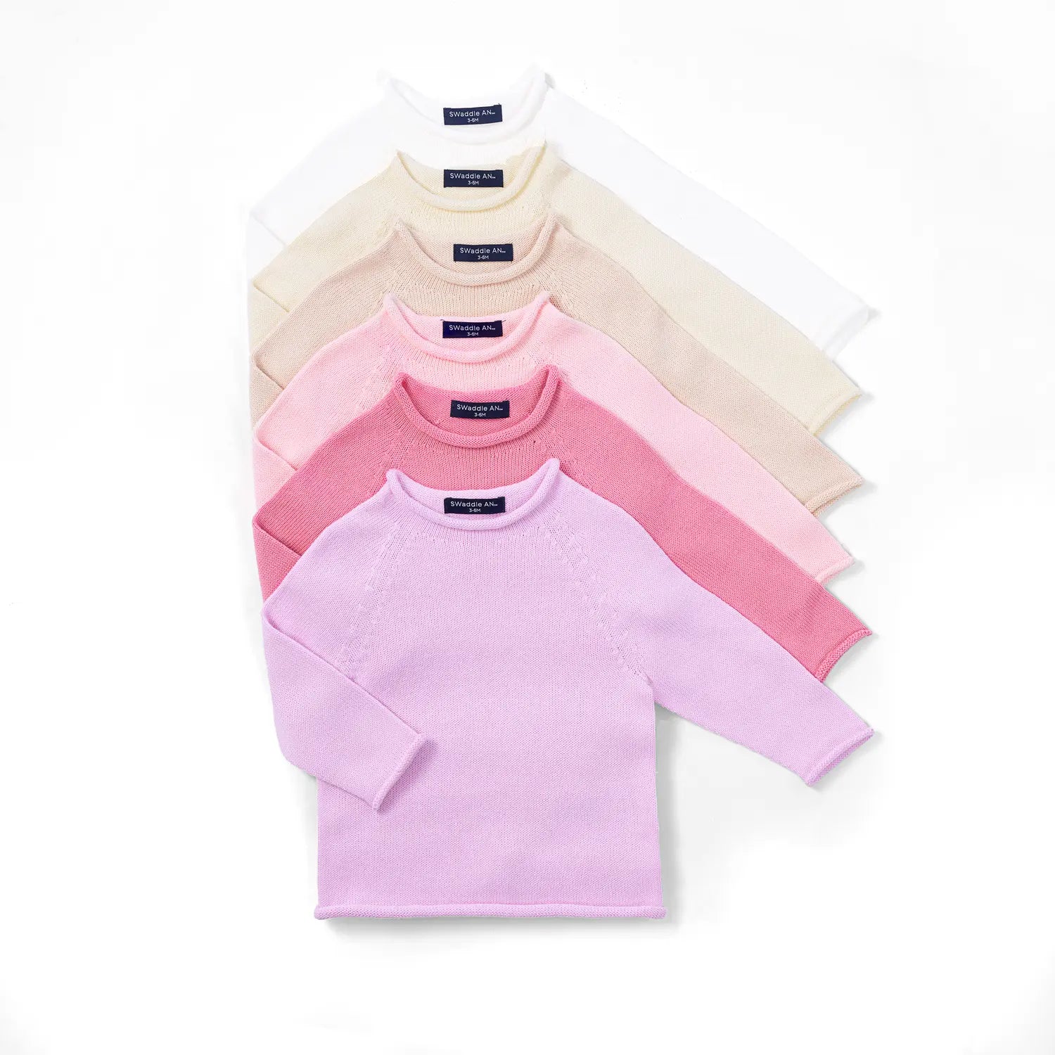Knit Rollneck Baby Sweater in Lilac