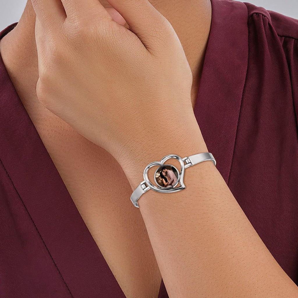 Custom Photo Heart Bracelet – Personalised Picture Bangle