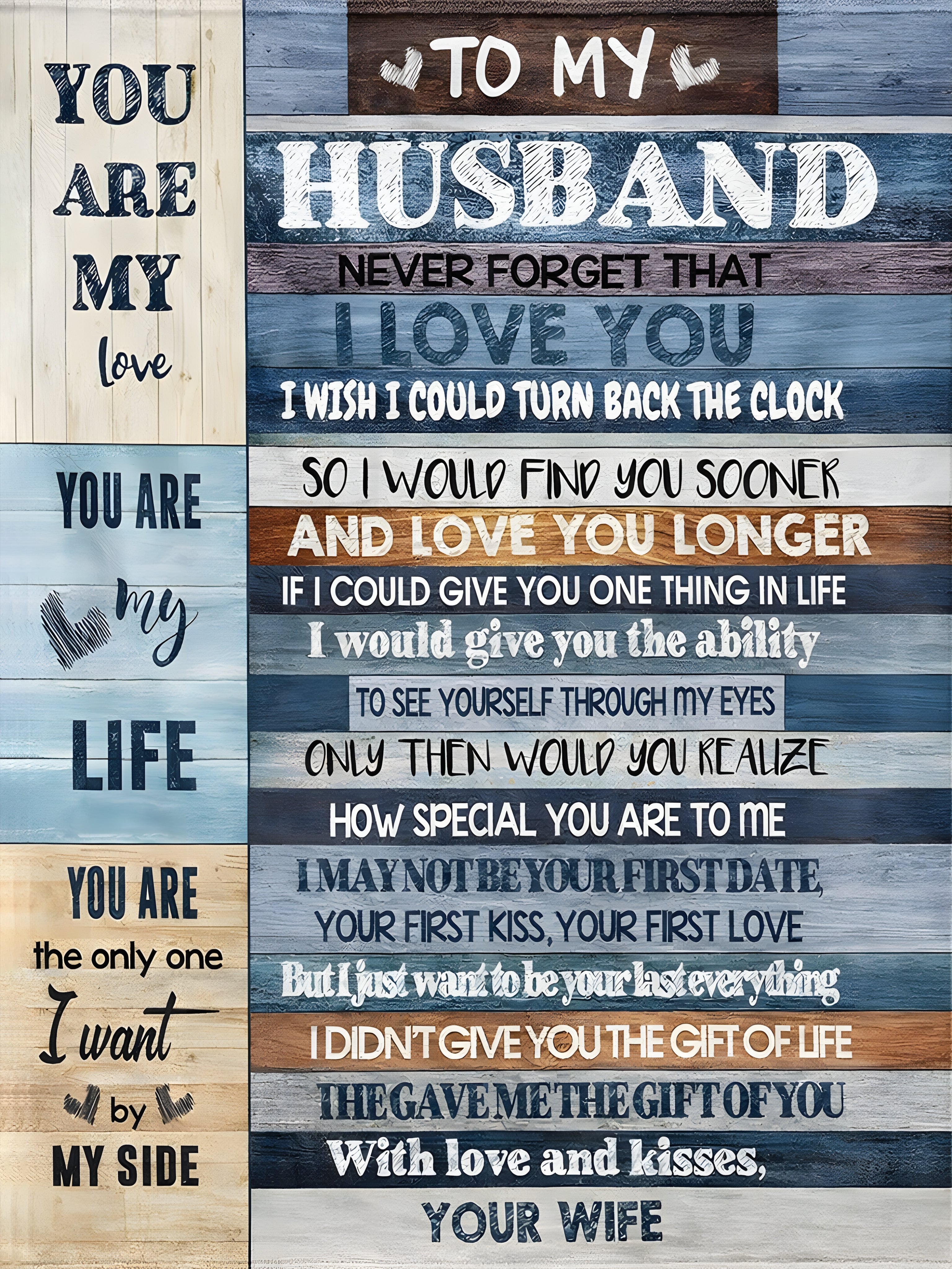 To My Husband Gift Blanket – From Wife With A Heart Full Of Love