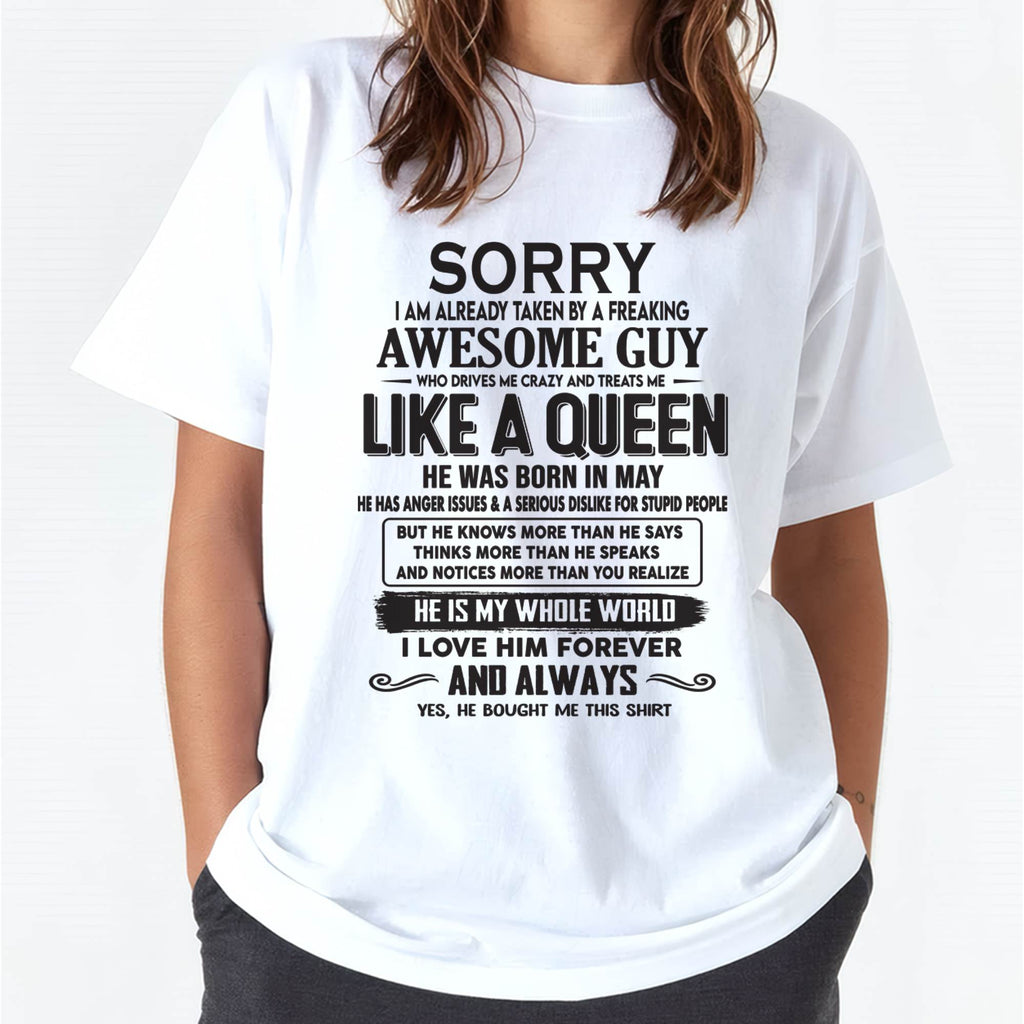 May - Sorry I am already taken by a freaking awesome guy - Gift for Wife From Husband - NGHL05 (SKU08-25-05)