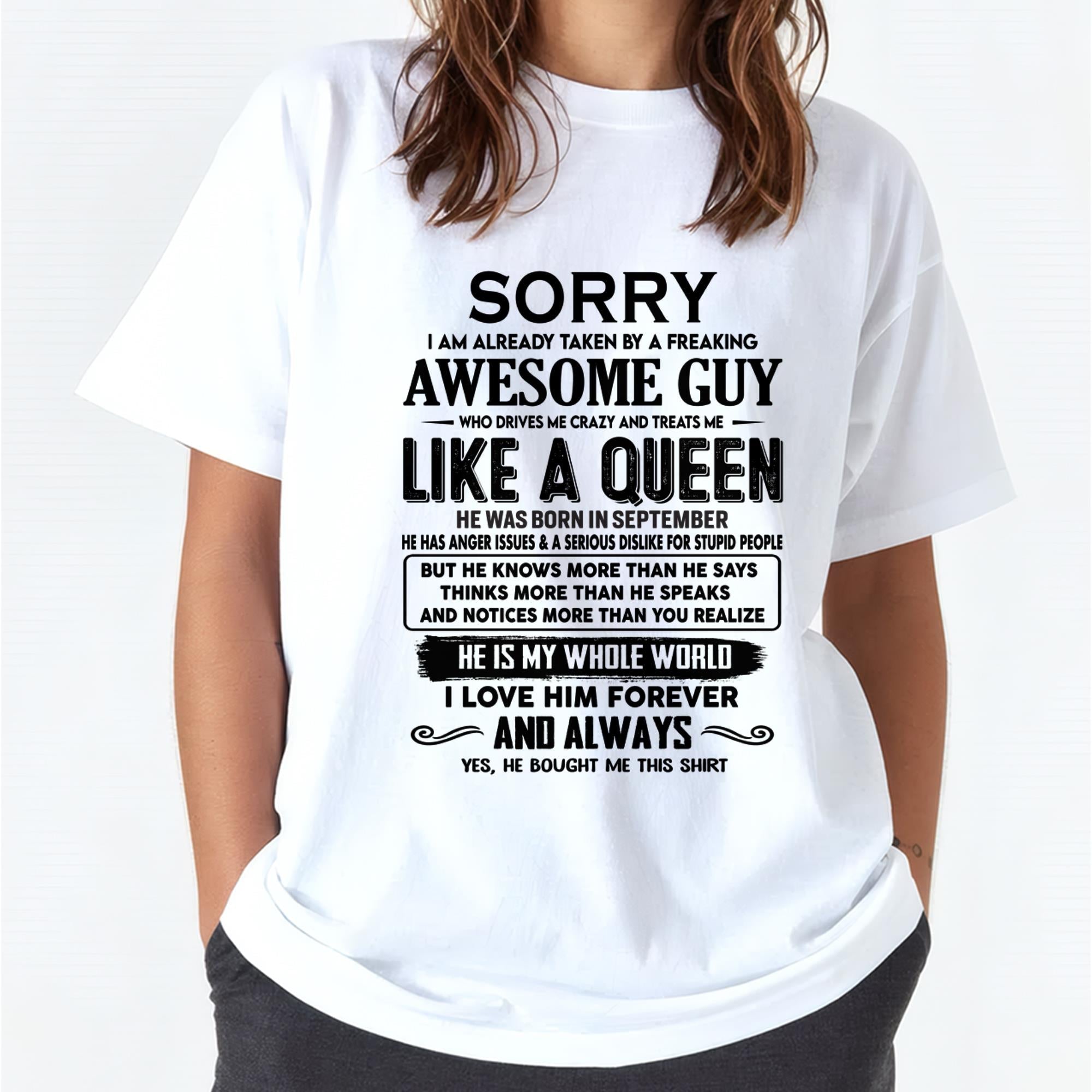September - Sorry I am already taken by a freaking awesome guy - Gift for Wife From Husband - NGHL09 (SKU-SRG-09)