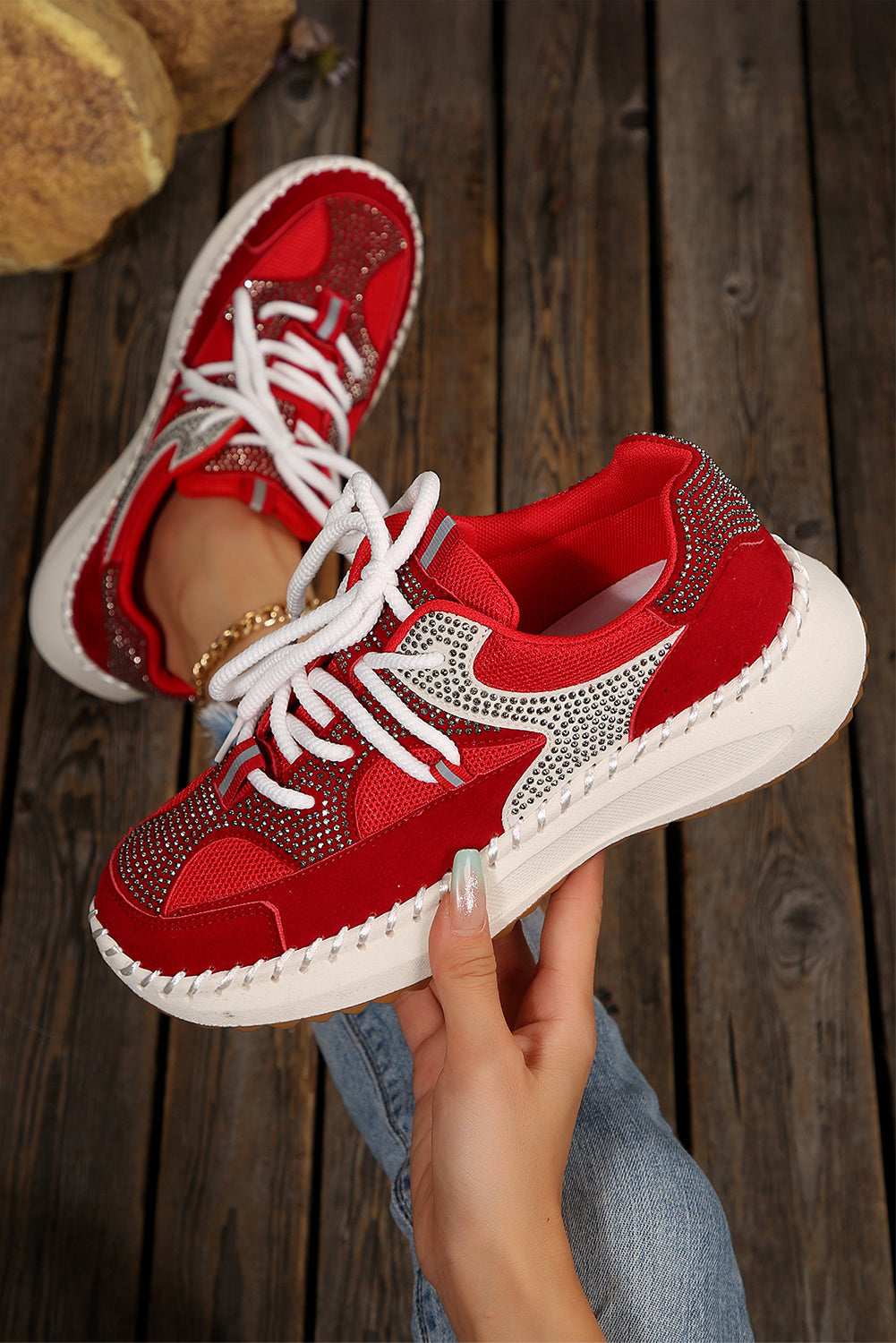 Abigail Lace Up Breathable Sneakers