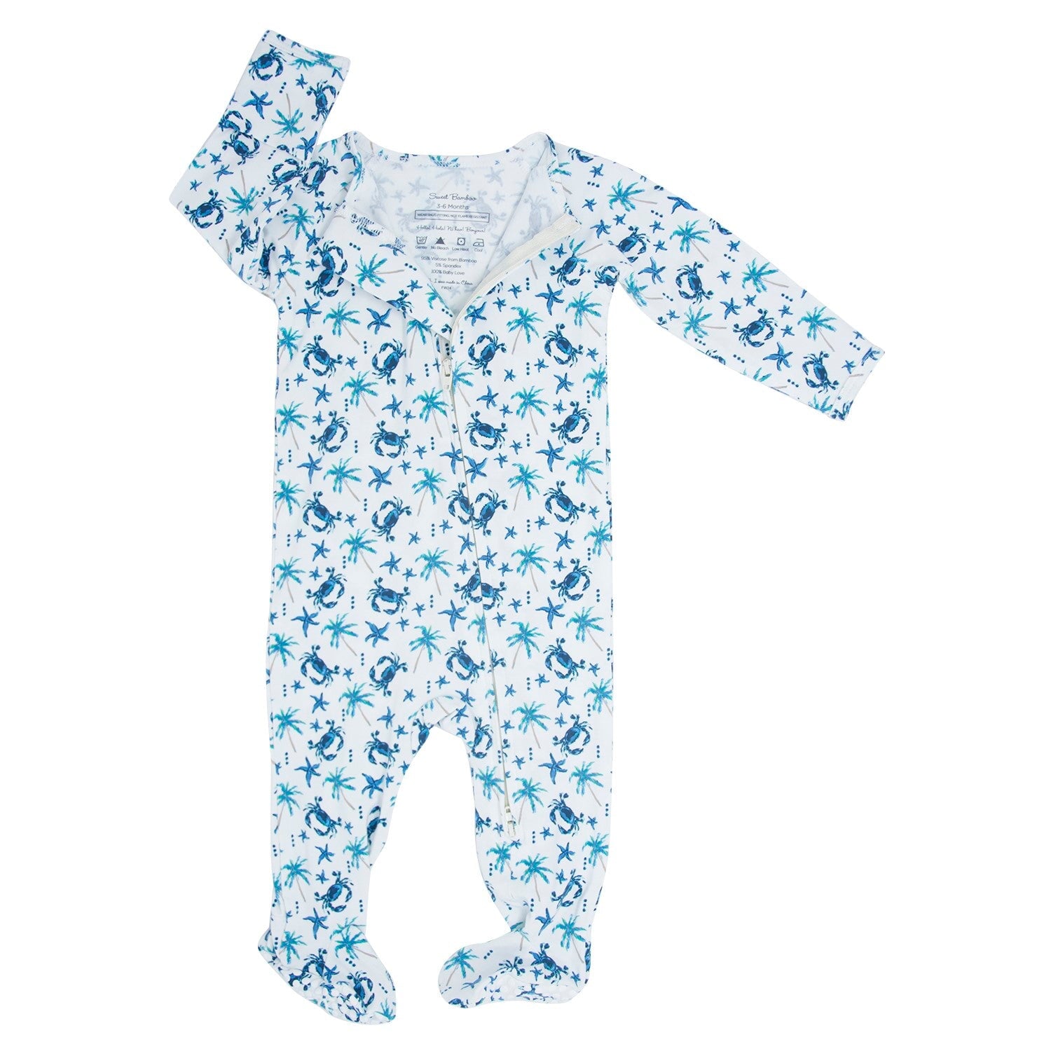 Blue Crabs Zipper Footie