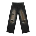 Street Retro Jeans Men's Loose Hole Straight-leg Trousers
