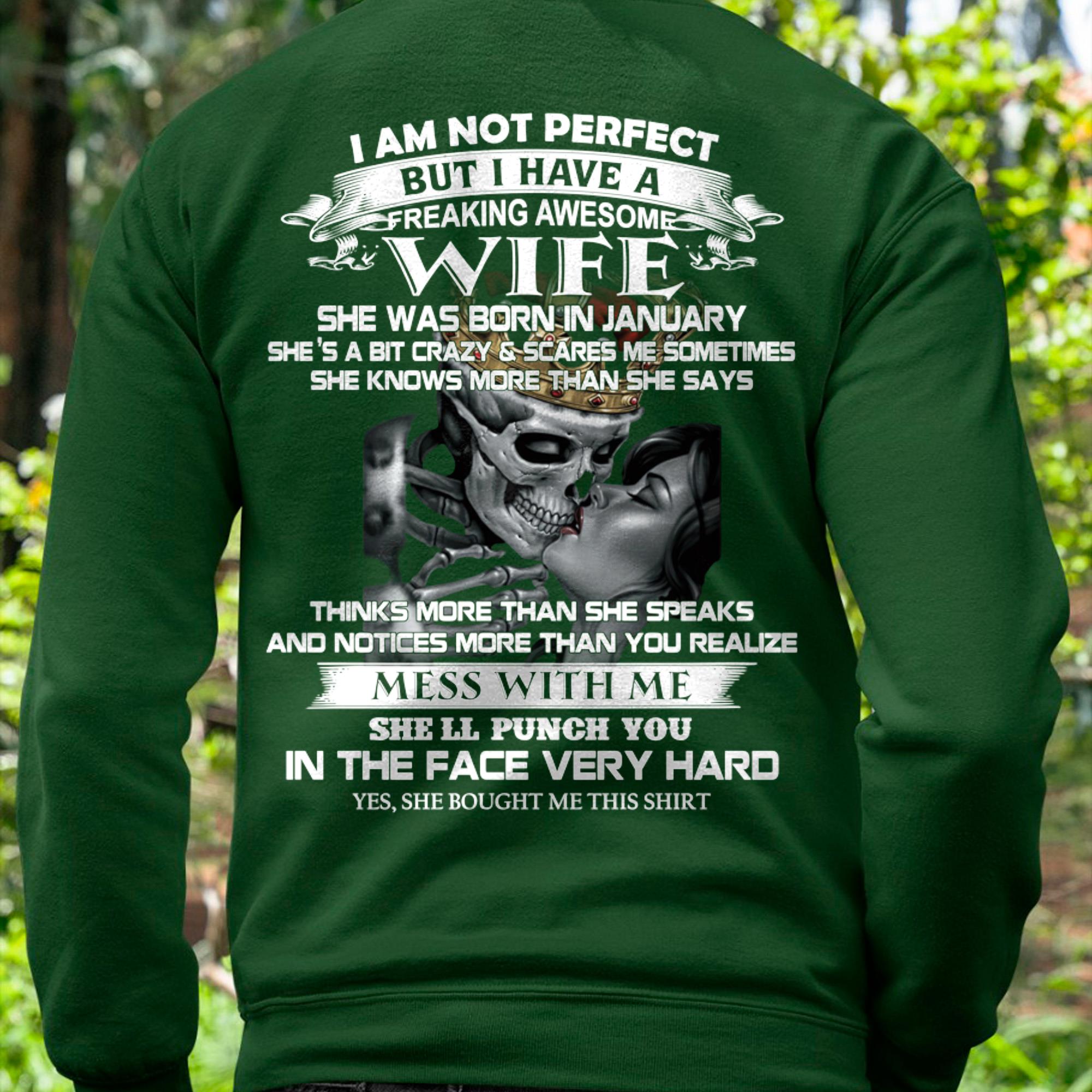 January - I Am Not Perfect But I Have A Freaking Awesome Wife - Gift For Husband From Wife - NGHL01 (SKU06-34-01)