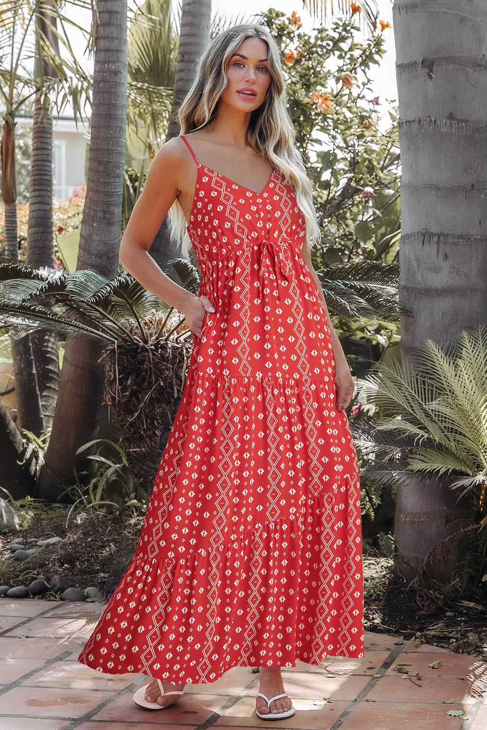 Nevaeh Straps Drawstring Maxi Dress