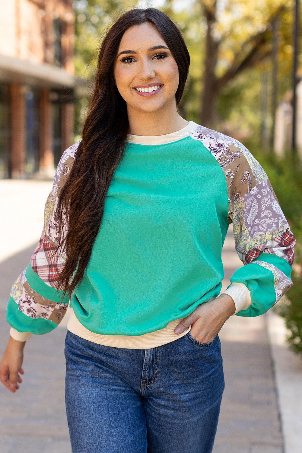Maeve Sleeve Raglan top Long Sleeve Top