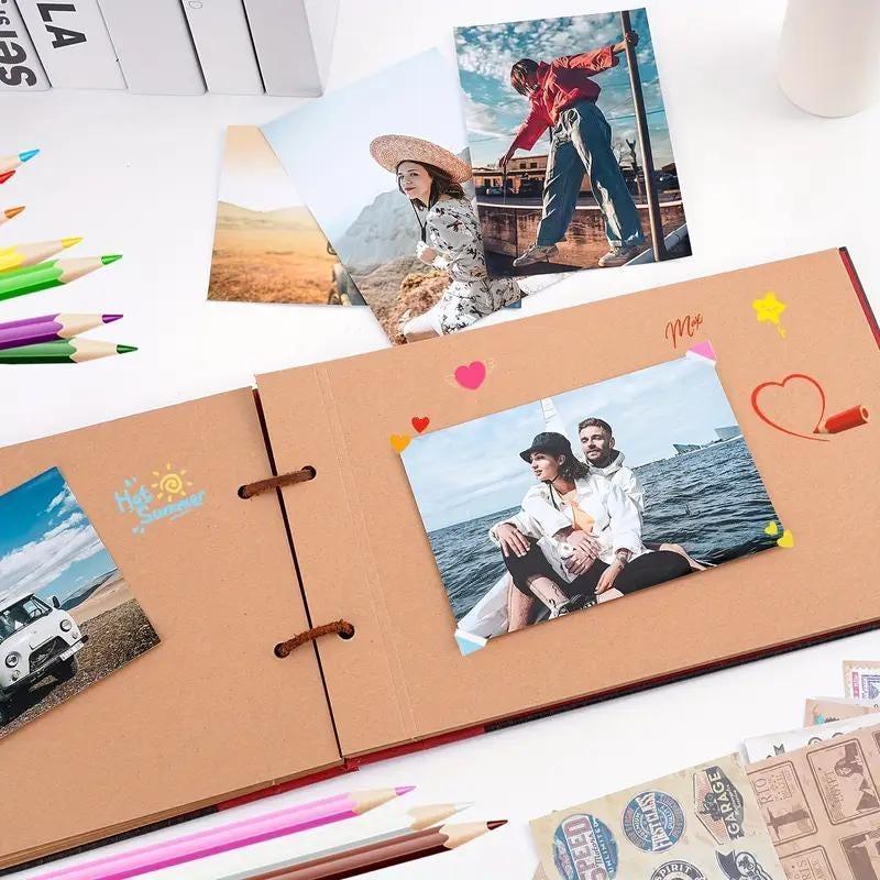 Our Adventure Book: Vintage Scrapbook with Stickers & Photos