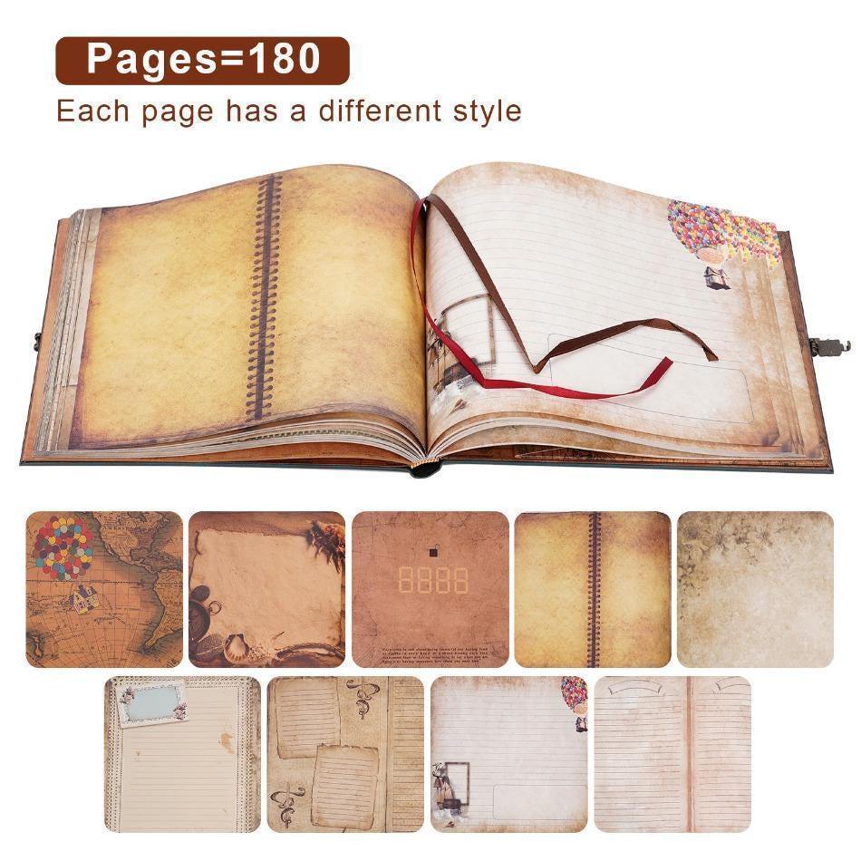 Our Adventure Book: Retro Leather Travel Photo Album, Scrapbook, Image Memory Journal, Keepsake Diary