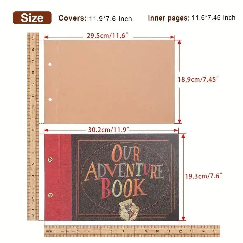 Our Adventure Book: Vintage Scrapbook with Stickers & Photos